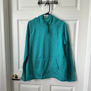 Nike Therma Fit Teal/Aqua Pebble Peddle Abstract Design Pullover Hoodie Size L